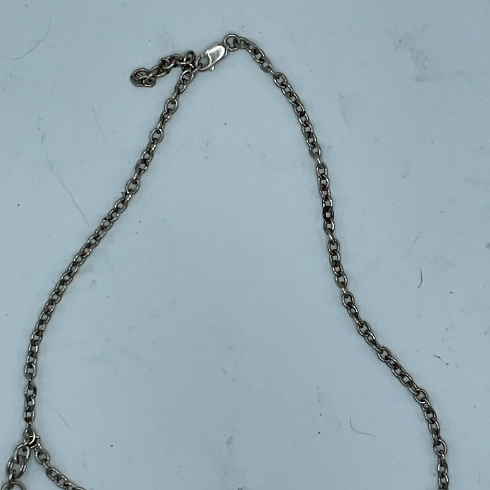 “VINTAGE NECKLACE” Brown Drop Stones in a Silver Setting . - Picture 3 of 5